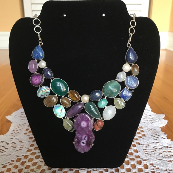 Multi Gemstone Necklace- EUC! - Picture 2 of 11